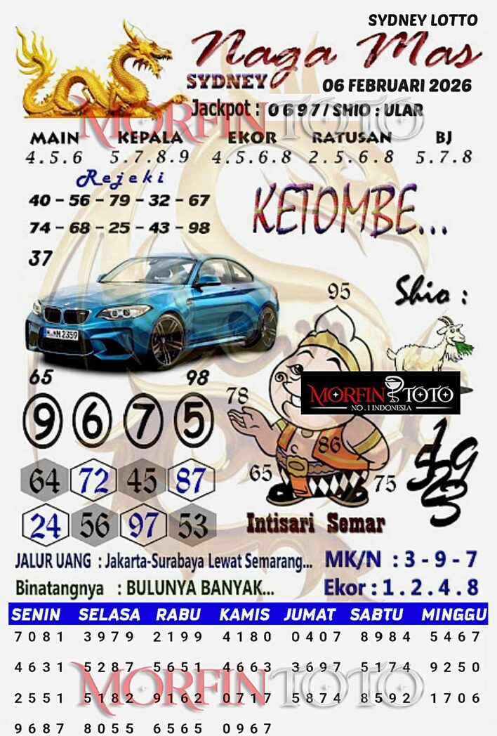 SYAIR TOGEL NAGA MAS SYDNEY LOTTO 06 FEBRUARI 2026