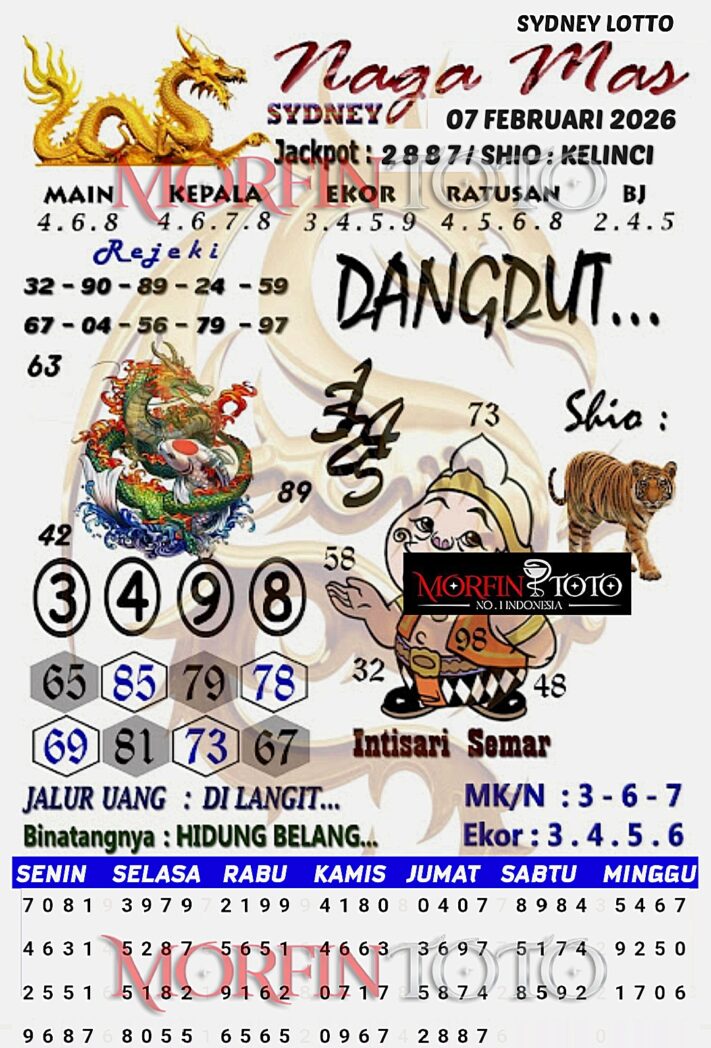 SYAIR TOGEL NAGA MAS SYDNEY LOTTO 07 FEBRUARI 2026