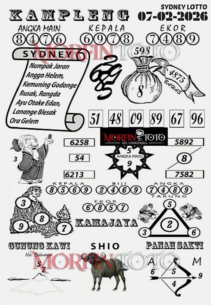 SYAIR TOGEL KAMPLENG SYDNEY LOTTO 07 FEBRUARI 2026
