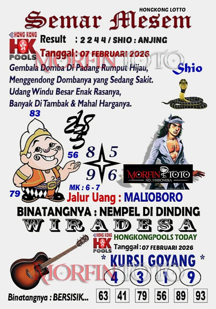 SYAIR TOGEL SEMAR MESEM  HONGKONG LOTTO 07 FEBRUARI 2026