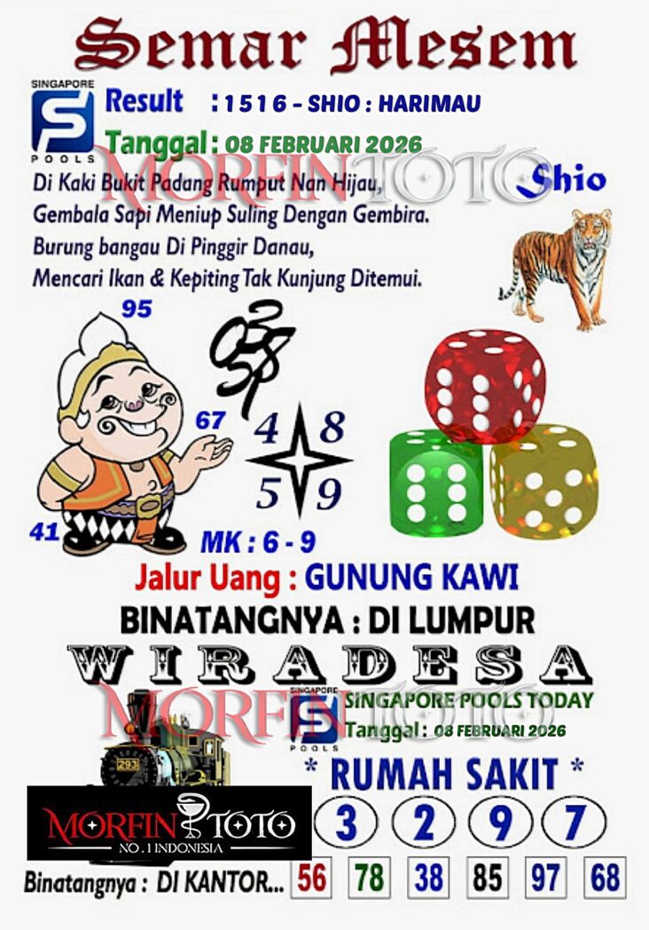 SYAIR TOGEL SINGAPORE SEMAR MESEM 08 FEBRUARI 2026