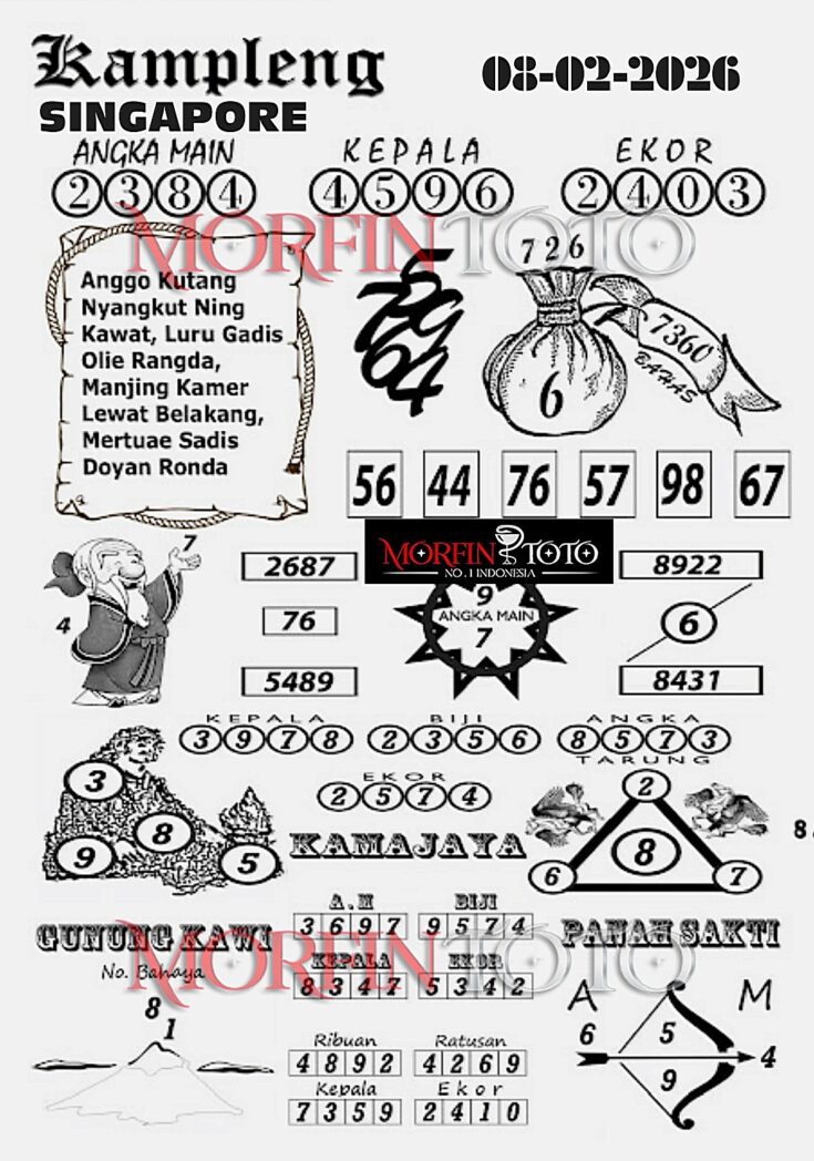 SYAIR TOGEL SINGAPORE KAMPLENG 08 FEBRUARI 2026