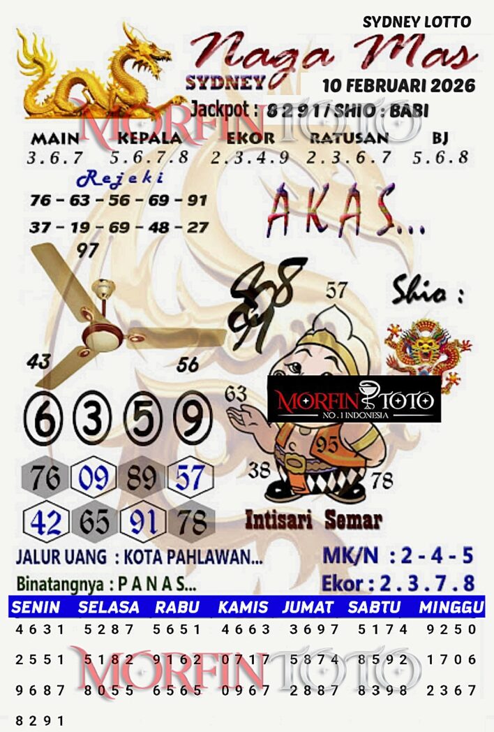 SYAIR TOGEL NAGA MAS SYDNEY LOTTO 10 FEBRUARI 2026
