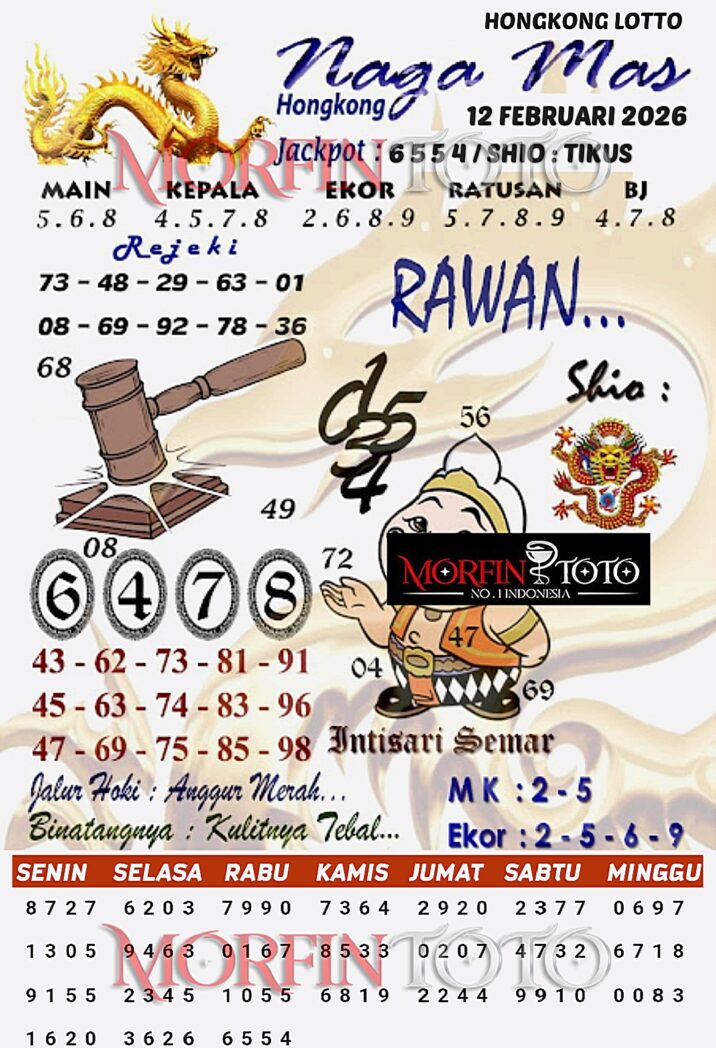 SYAIR TOGEL NAGA MAS  HONGKONG LOTTO 12 FEBRUARI 2026