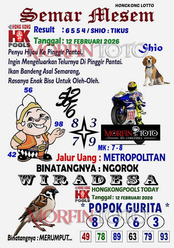 SYAIR TOGEL SEMAR MESEM  HONGKONG LOTTO 12 FEBRUARI 2026