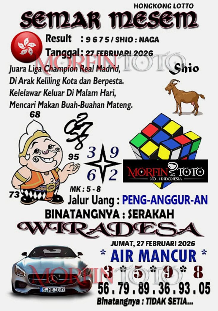SYAIR TOGEL SEMAR MESEM HONGKONG LOTTO 27 FEBRUARI 2026