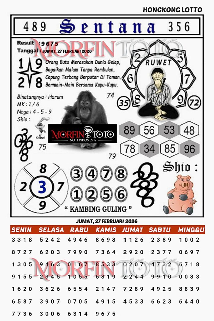 SYAIR TOGEL SENTANA HONGKONG LOTTO 27 FEBRUARI 2026