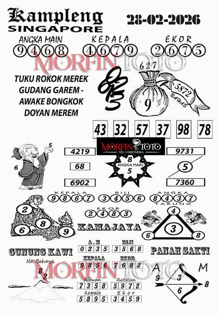 SYAIR TOGEL SINGAPORE KAMPLENG 28 FEBRUARI 2026