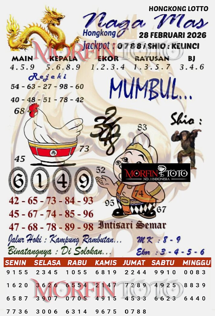SYAIR TOGEL NAGA MAS HONGKONG LOTTO 28 FEBRUARI 2026