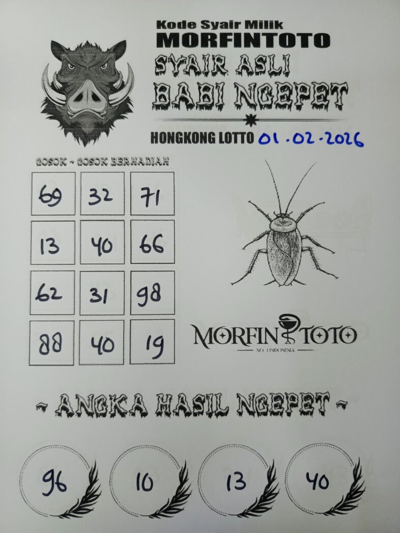 SYAIR TOGEL BABI NGEPET HONGKONG LOTTO 01 FEBRUARI 2026