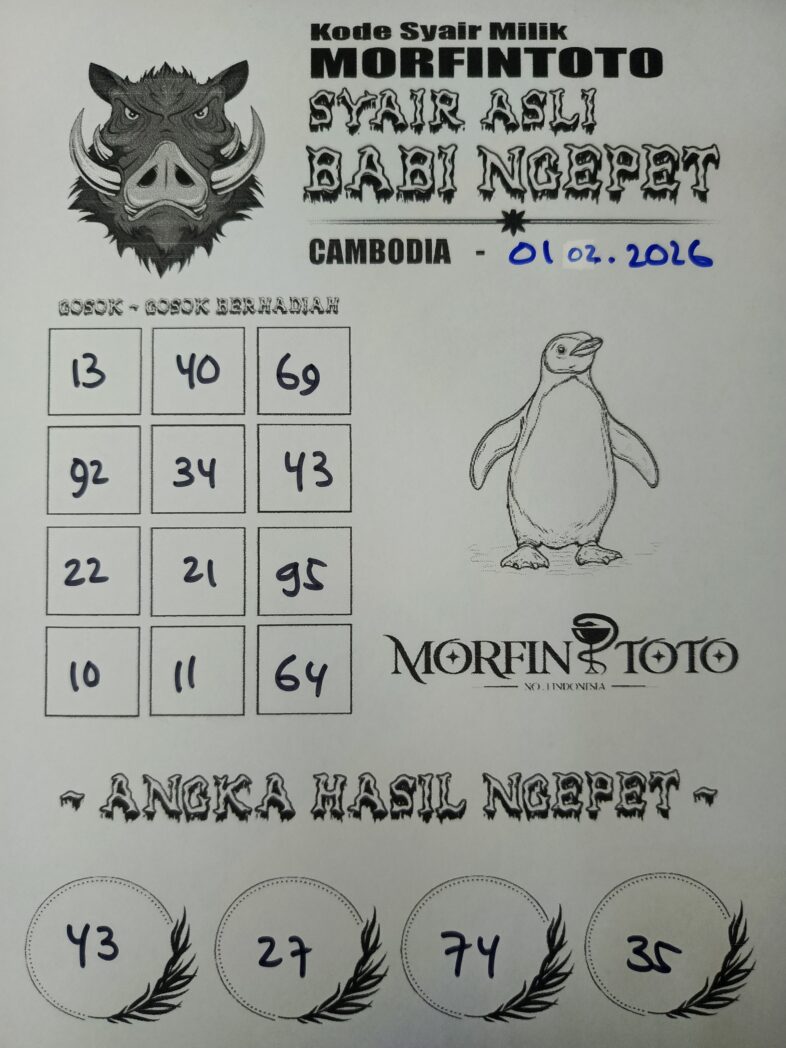SYAIR TOGEL BABI NGEPET CAMBODIA 01 FEBRUARI 2026