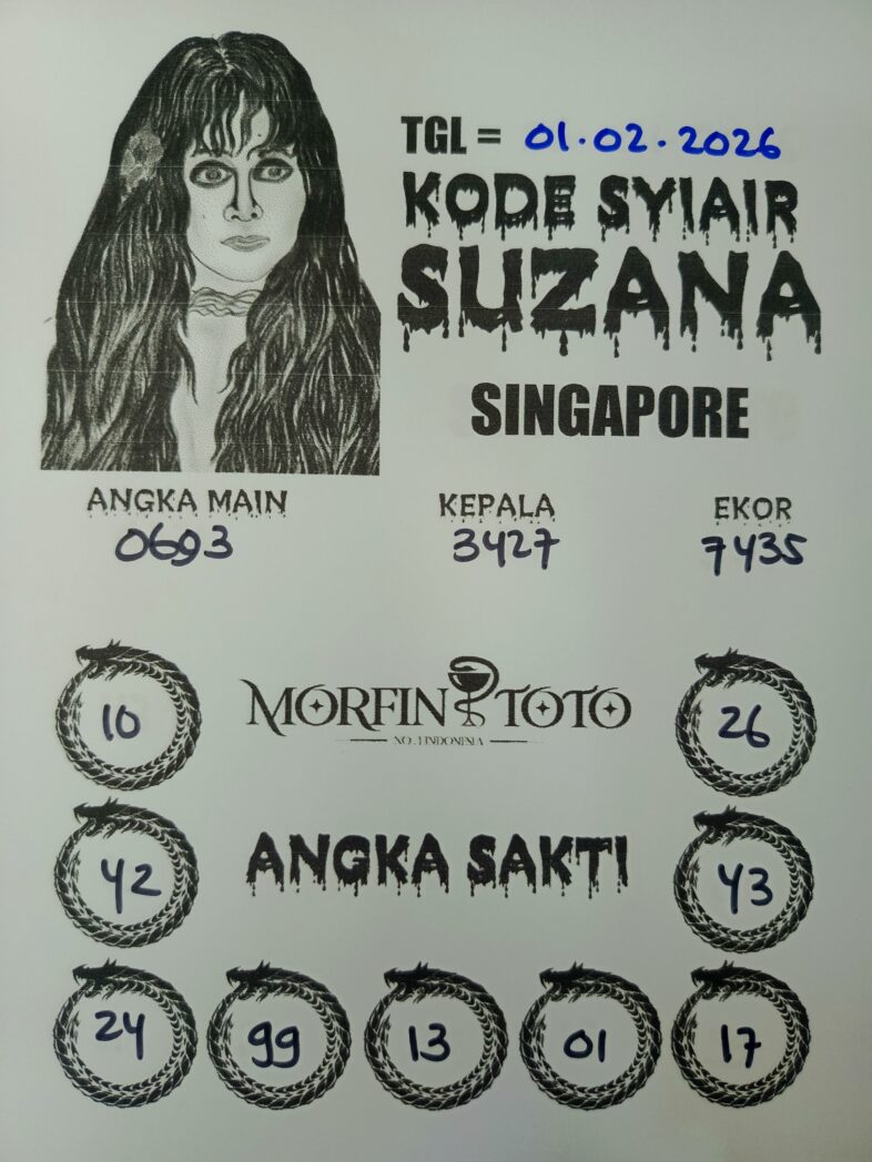 SYAIR TOGEL SUZANA  SINGAPORE POOLS 01 FEBRUARI 2026