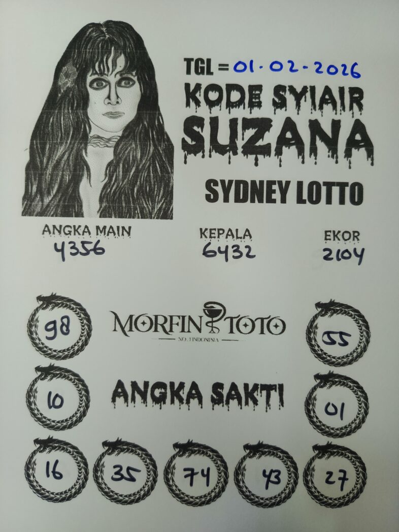 SYAIR TOGEL SUZANA SYDNEY LOTTO 01 FEBRUARI 2026