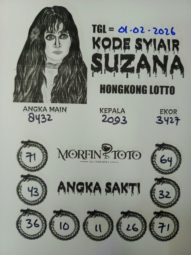 SYAIR TOGEL SUZANA  HONGKONG LOTTO 01 FEBRUARI 2026