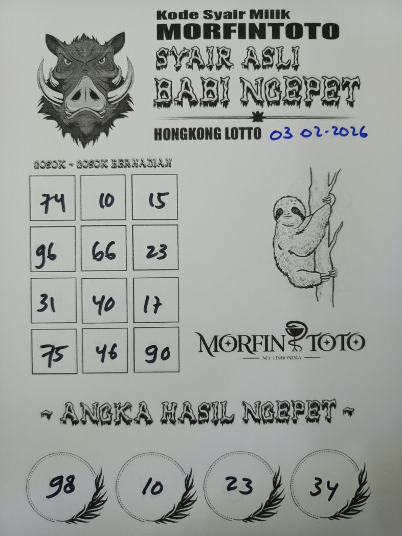 SYAIR TOGEL BABI NGEPET HONGKONG LOTTO 03 FEBRUARI 2026