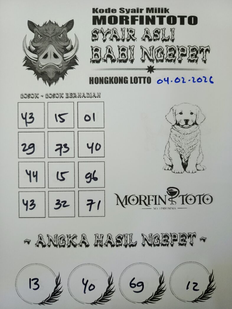 SYAIR TOGEL BABI NGEPET HONGKONG LOTTO 04 FEBRUARI 2026