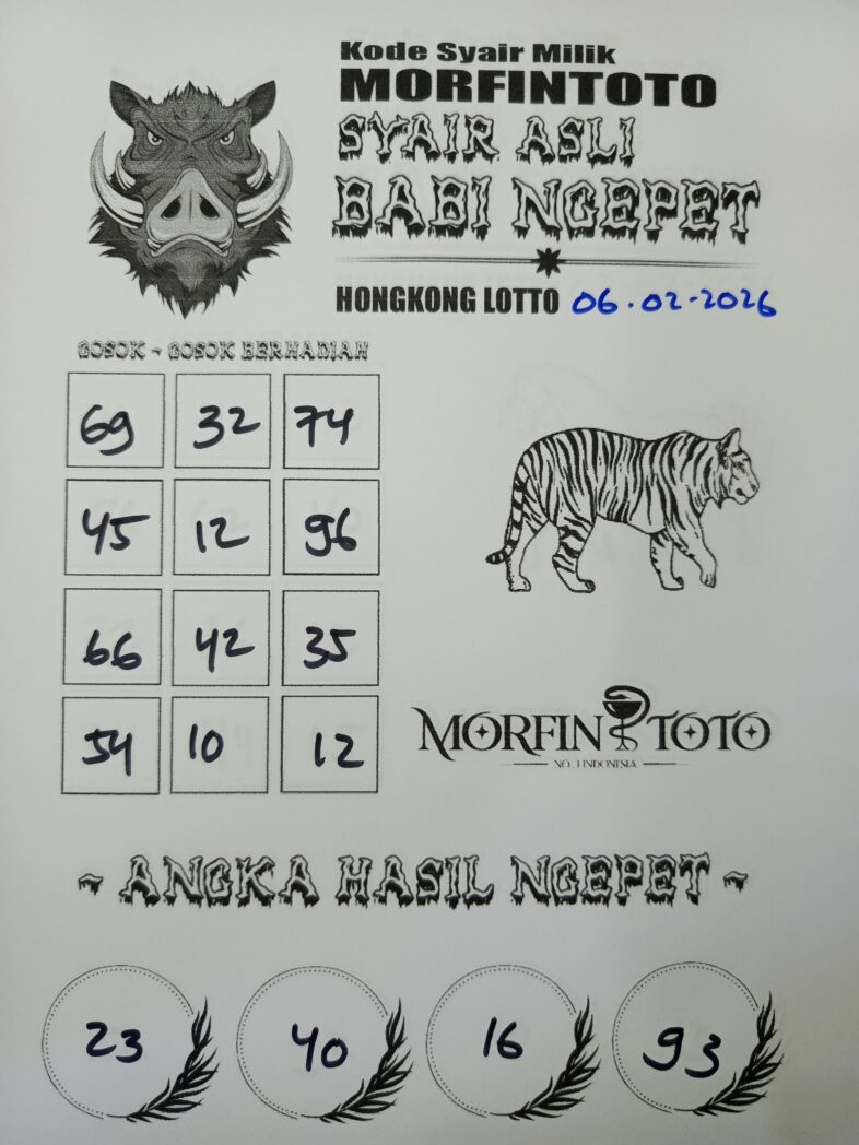 SYAIR TOGEL BABI NGEPET HONGKONG LOTTO 06 FEBRUARI 2026