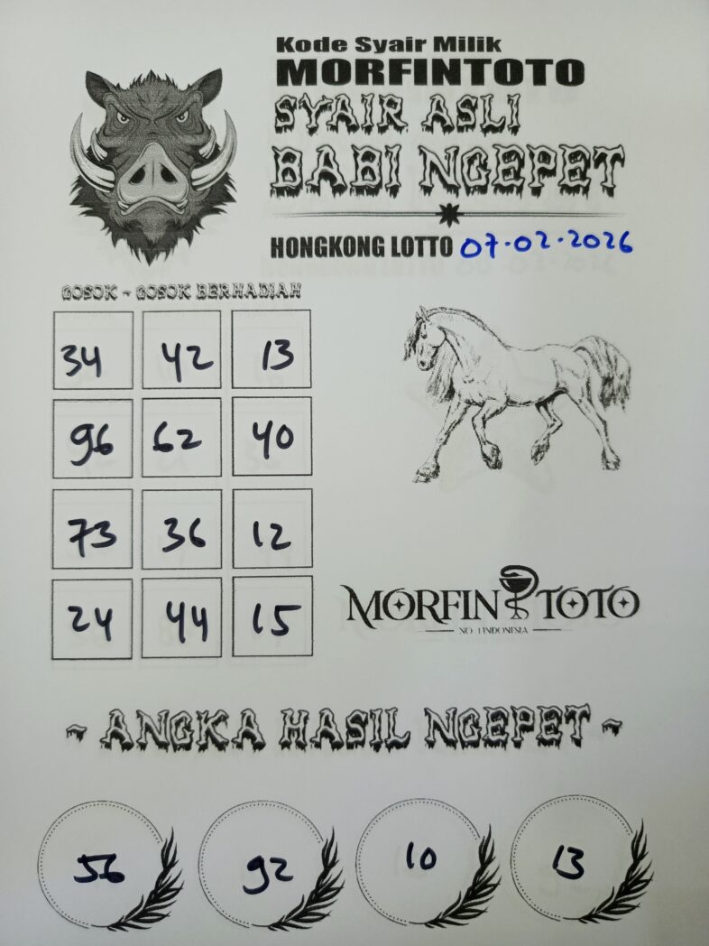 SYAIR TOGEL BABI NGEPET HONGKONG LOTTO 07 FEBRUARI 2026