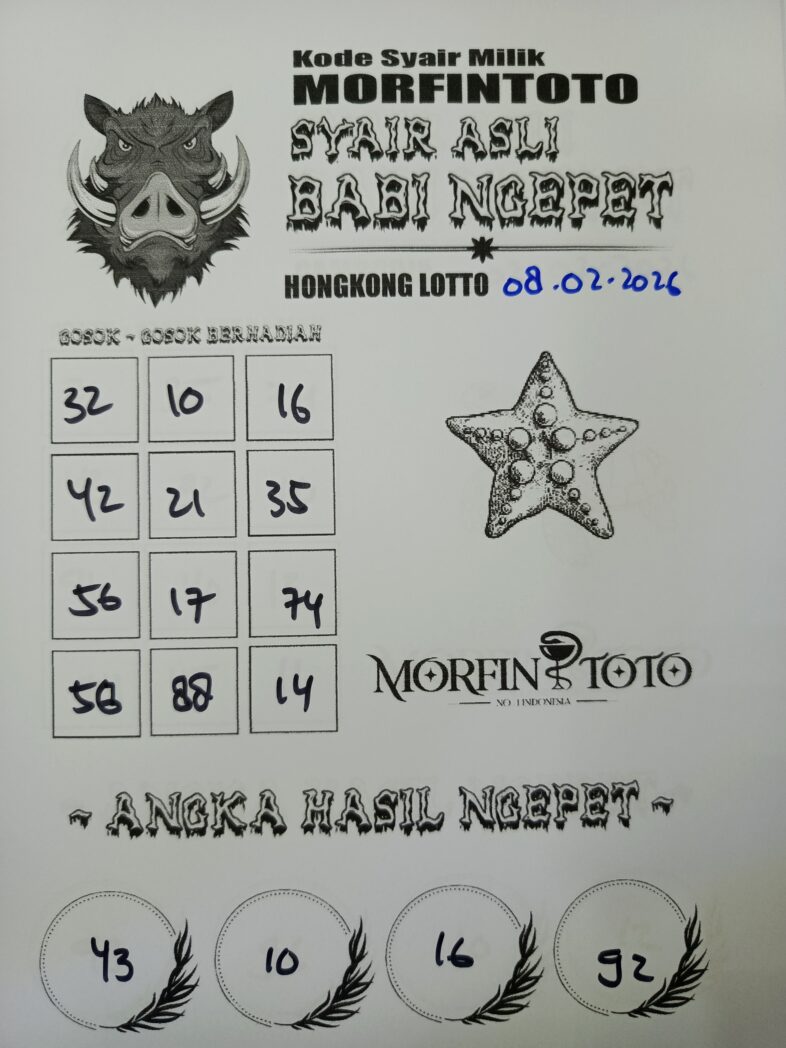 SYAIR TOGEL BABI NGEPET HONGKONG LOTTO 08 FEBRUARI 2026