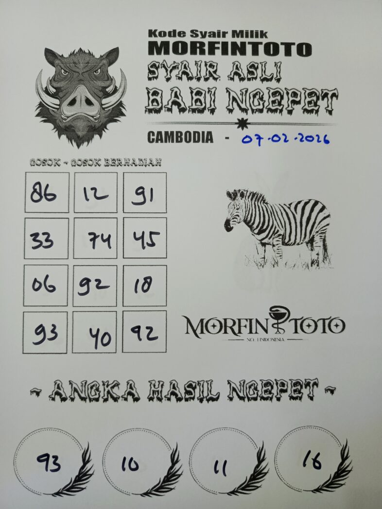 SYAIR TOGEL BABI NGEPET CAMBODIA 07 FEBRUARI 2026