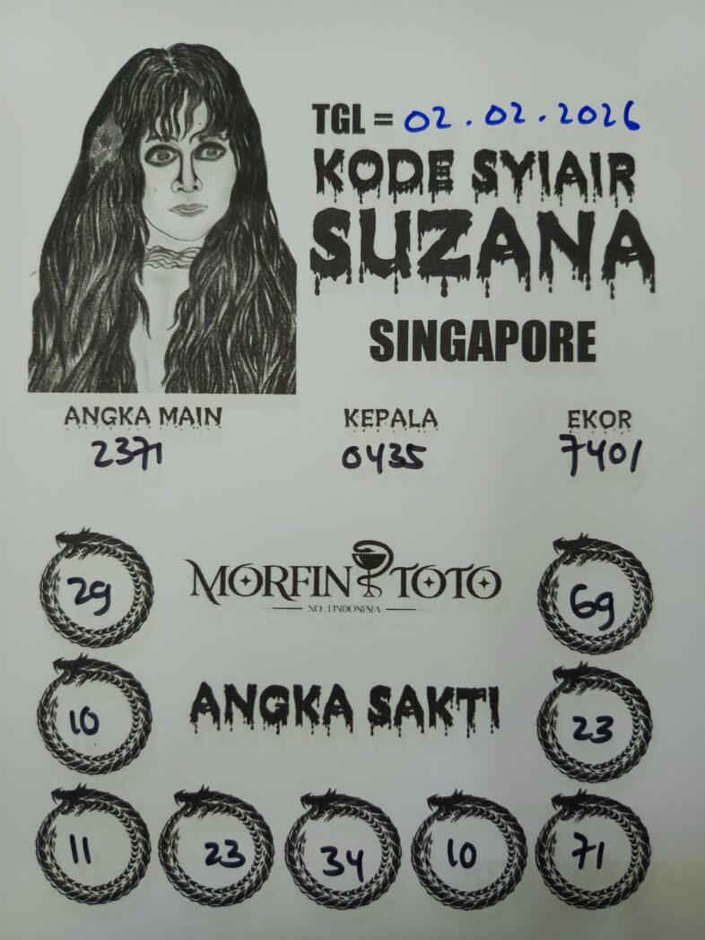 SYAIR TOGEL SUZANA  SINGAPORE POOLS 02 FEBRUARI 2026