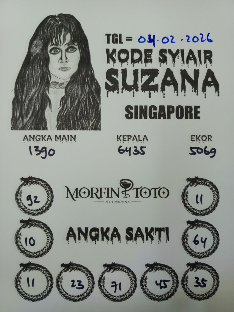 SYAIR TOGEL SUZANA  SINGAPORE POOLS 04 FEBRUARI 2026