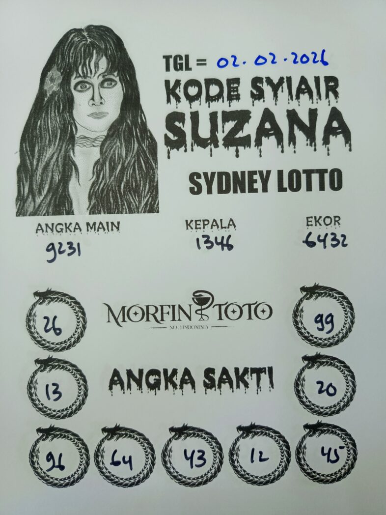SYAIR TOGEL SUZANA SYDNEY LOTTO 02 FEBRUARI 2026
