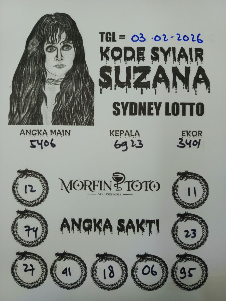SYAIR TOGEL SUZANA SYDNEY LOTTO 03 FEBRUARI 2026