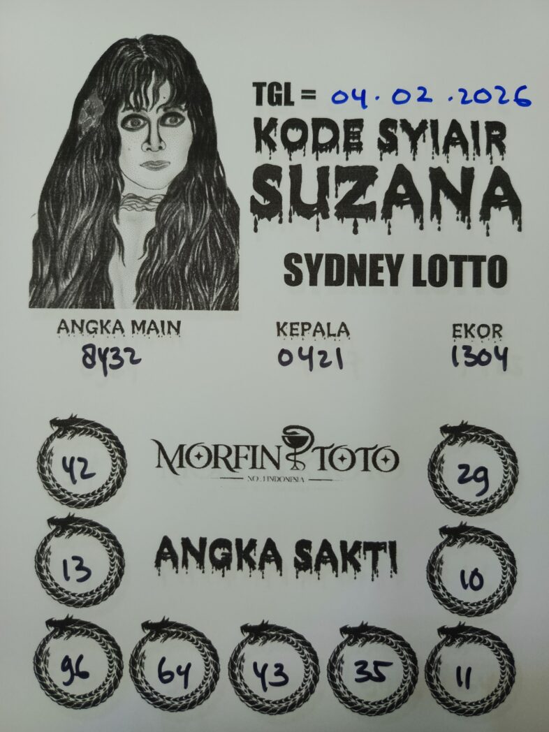 SYAIR TOGEL SUZANA SYDNEY LOTTO 04 FEBRUARI 2026