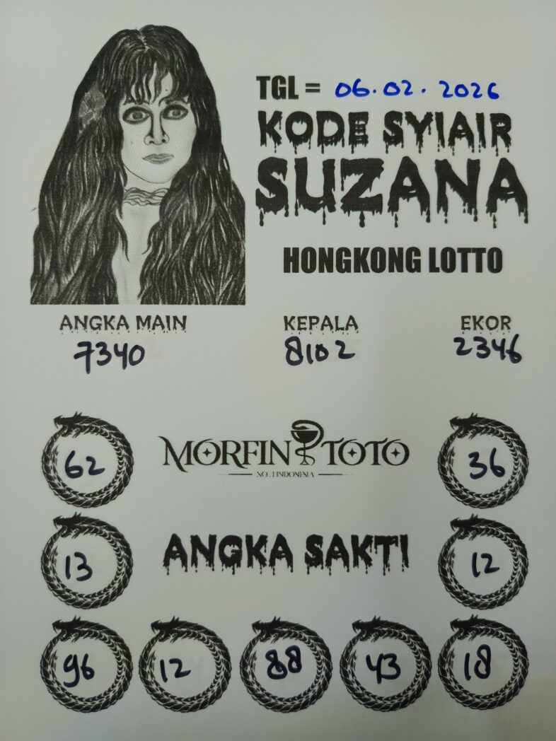 SYAIR TOGEL SUZANA  HONGKONG LOTTO 06 FEBRUARI 2026