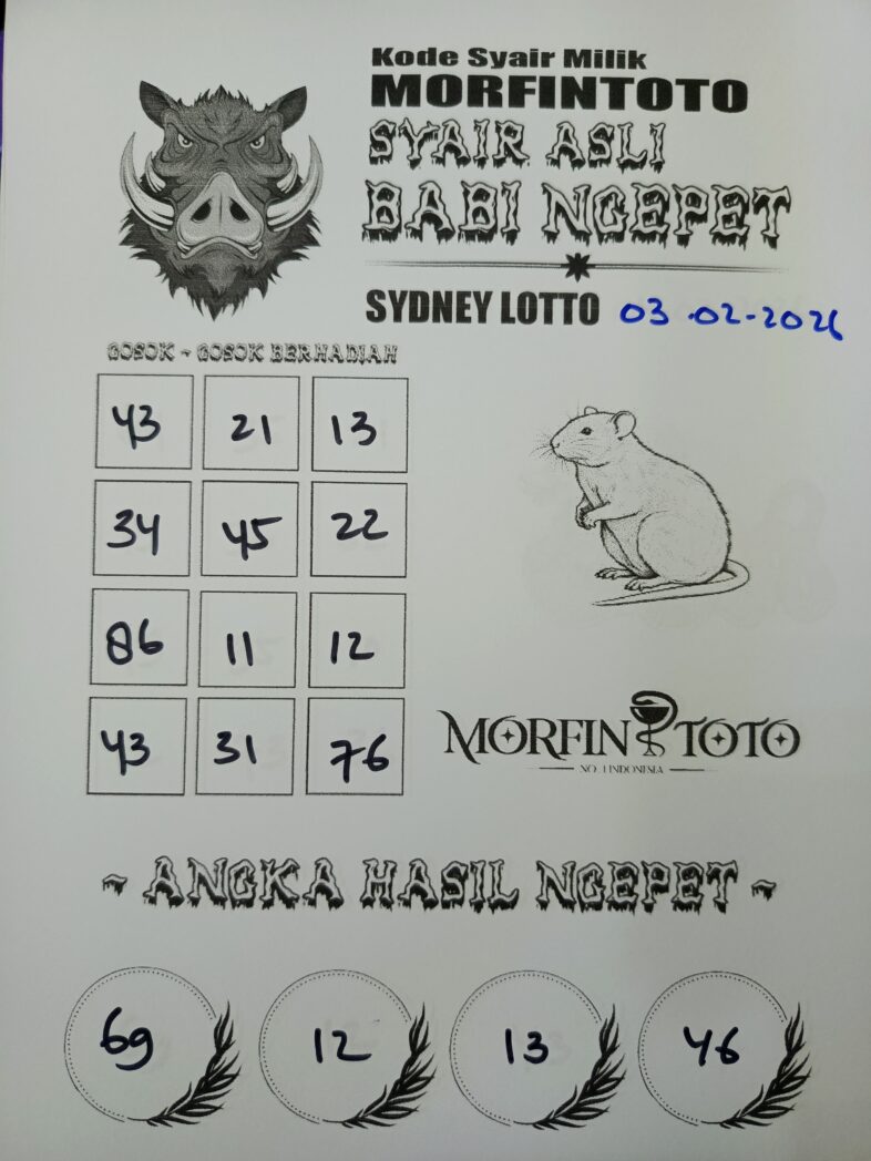 SYAIR TOGEL BABI NGEPET SYDNEY LOTTO 03 FEBRUARI 2026