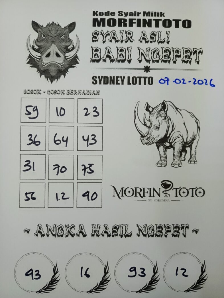 SYAIR TOGEL BABI NGEPET SYDNEY LOTTO 07 FEBRUARI 2026