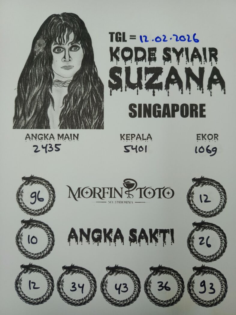 SYAIR TOGEL SINGAPORE SUZANA  12 FEBRUARI 2026