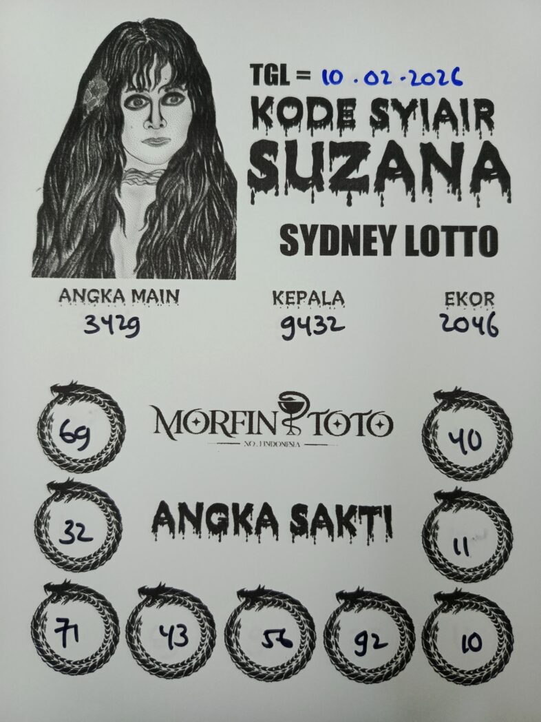 SYAIR TOGEL SUZANA SYDNEY LOTTO 10 FEBRUARI 2026