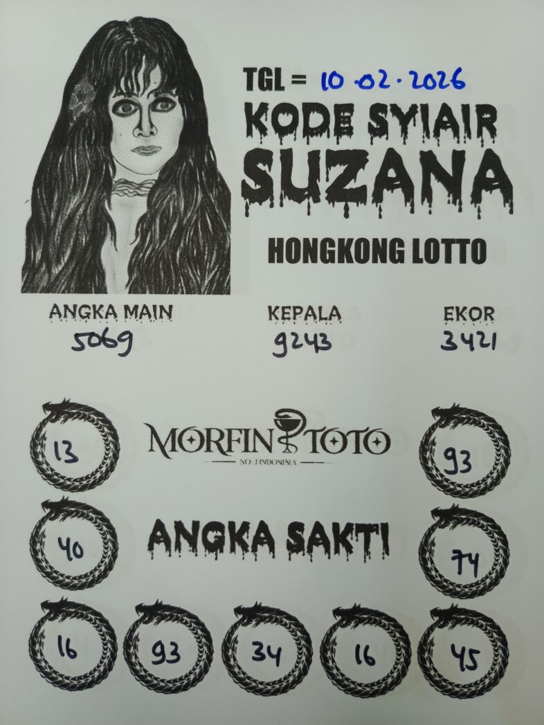 SYAIR TOGEL SUZANA  HONGKONG LOTTO 10 FEBRUARI 2026