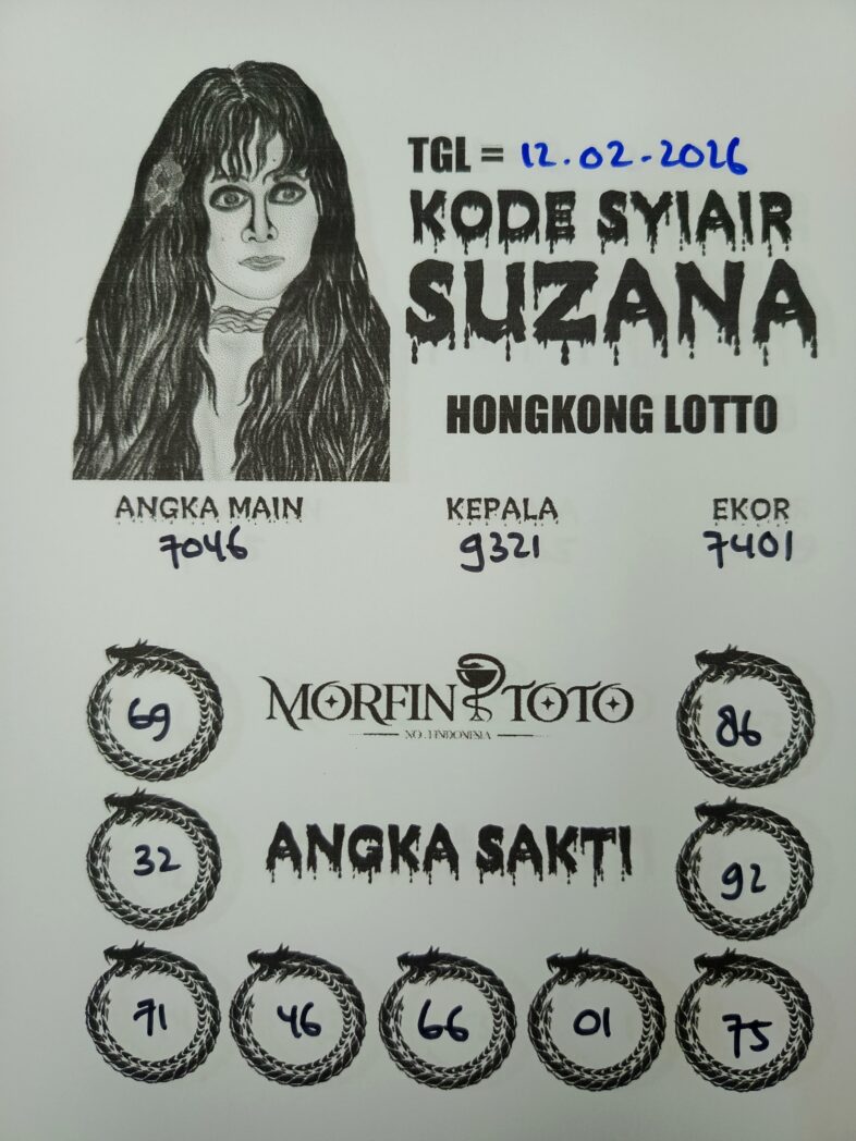 SYAIR TOGEL SUZANA  HONGKONG LOTTO 12 FEBRUARI 2026
