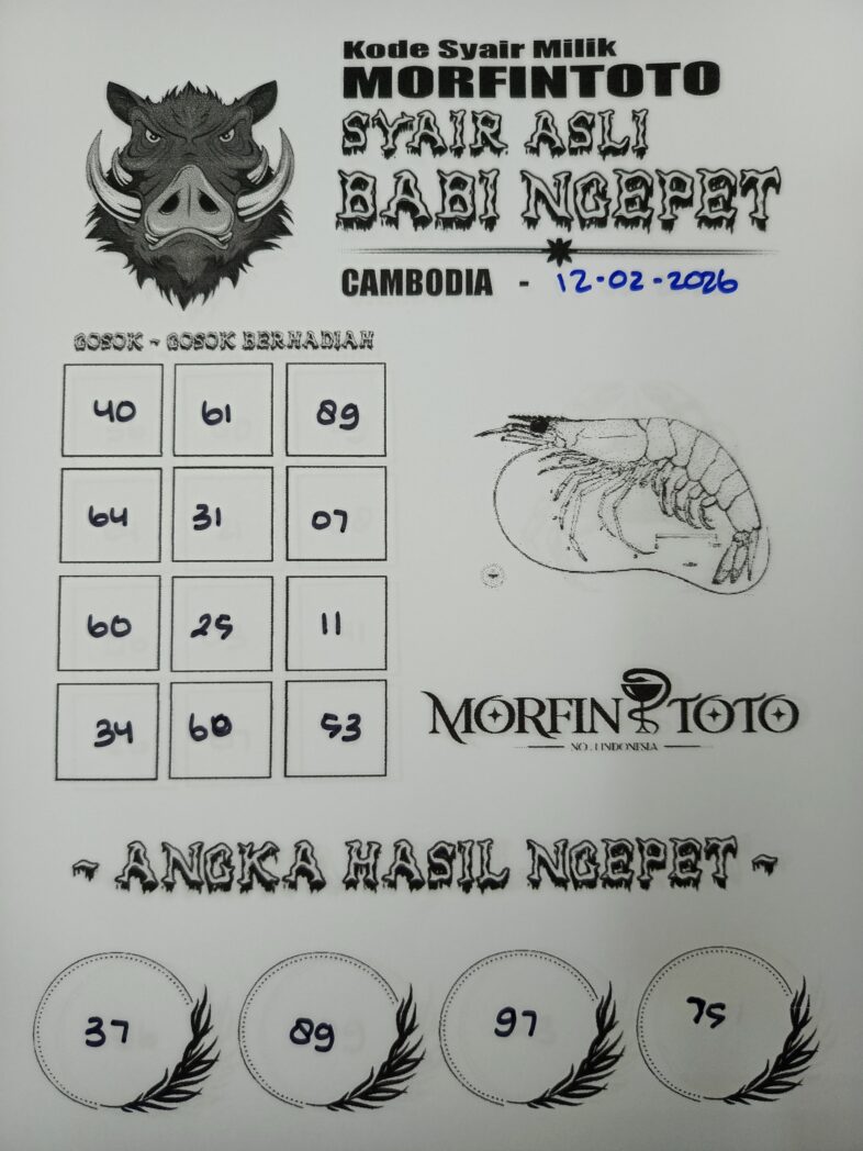 SYAIR TOGEL BABI NGEPET CAMBODIA 12 FEBRUARI 2026