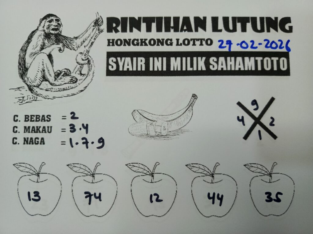 Syair Rintihan Lutung HONGKONG LOTTO Hari ini Jumat, 27 Februari 2026