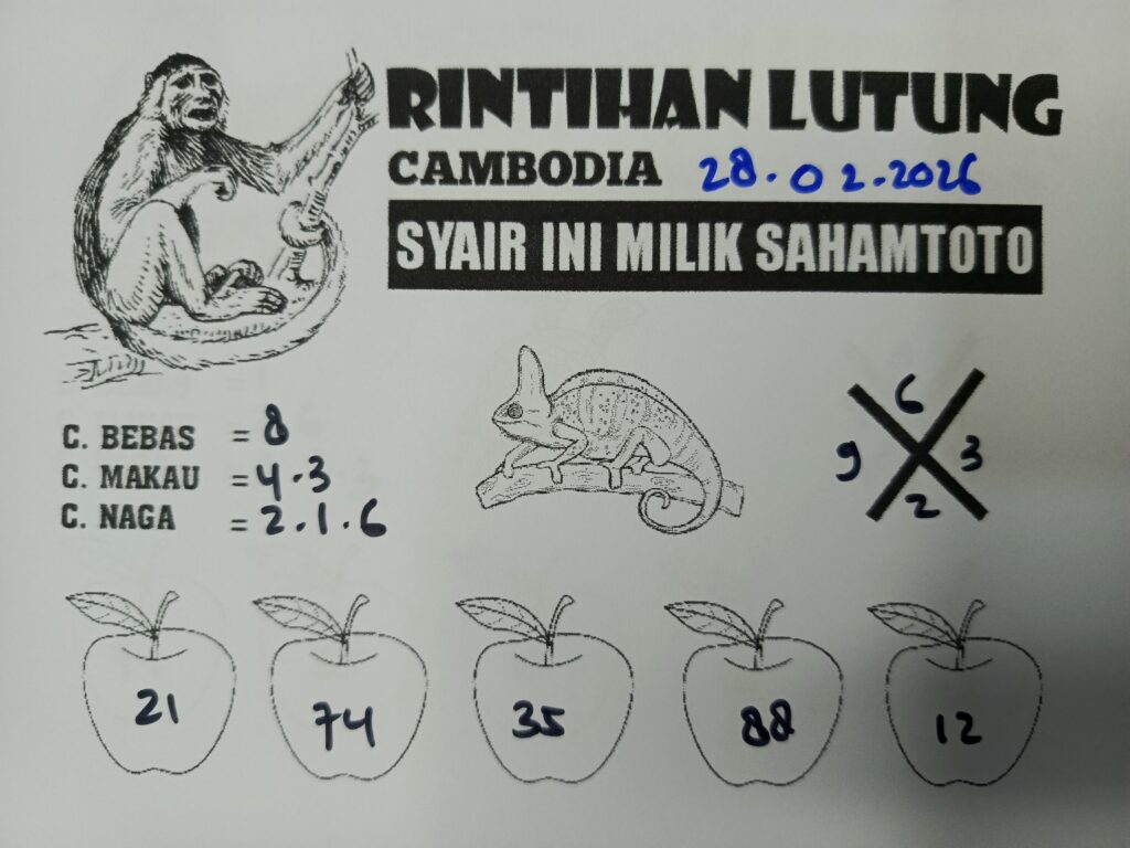 Syair Rintihan Lutung CAMBODIA Pools Hari ini Sabtu, 28 Februari 2026