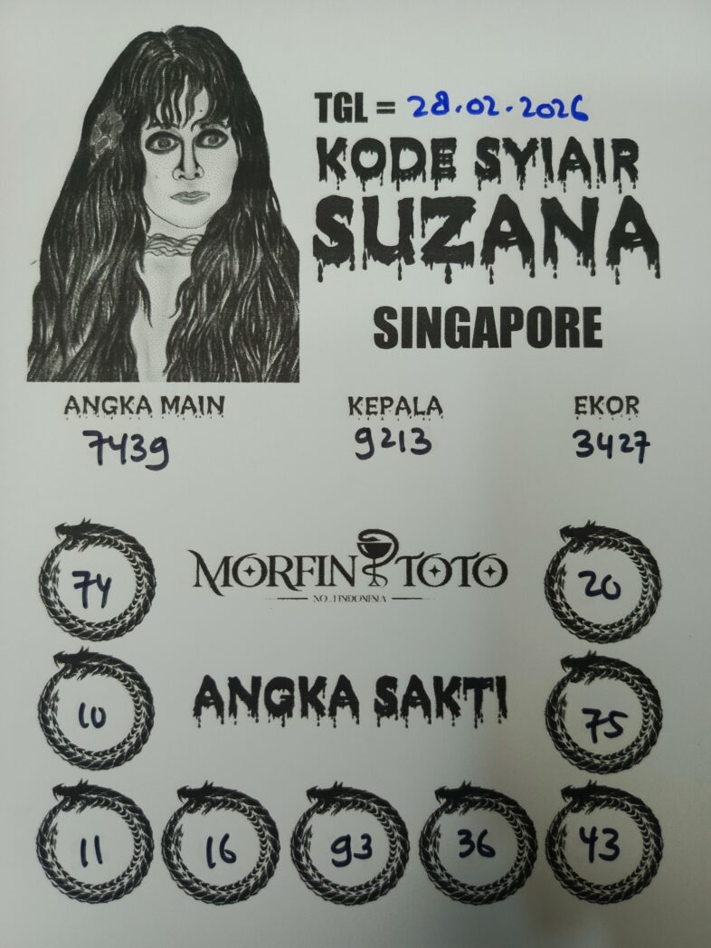 SYAIR TOGEL SINGAPORE SUZANA  28 FEBRUARI 2026
