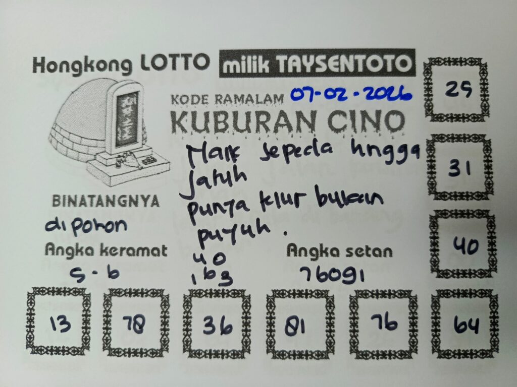 Syair Kuburan Cino HK Hari Sabtu, 07 Februari 2026