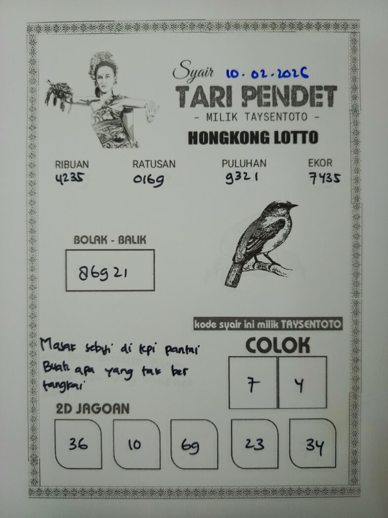 Syair Tari Pendet HK Hari Selasa, 10 Februari 2026