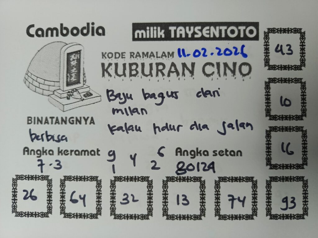 Syair Kuburan Cino Cambodia Hari Ini Rabu, 11 Februari 2026
