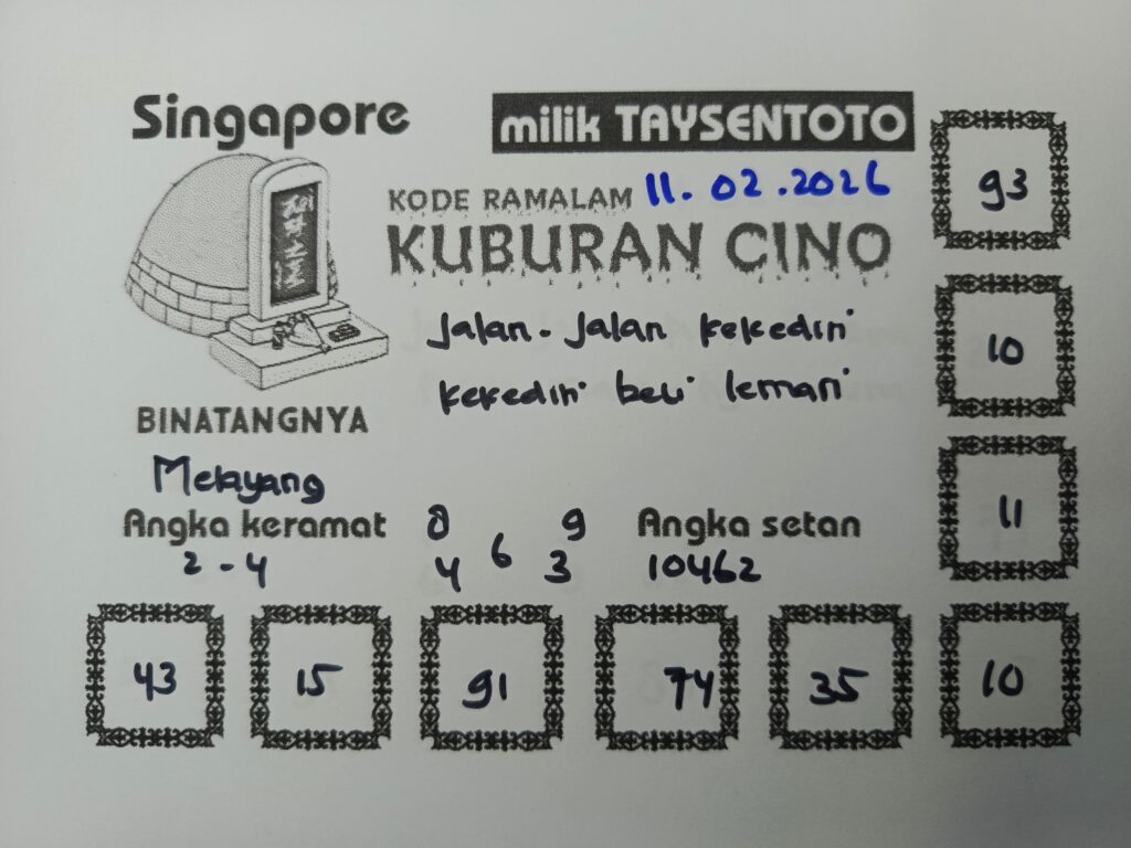 Syair Kuburan Cino SGP Hari ini Rabu, 11 Februari 2026