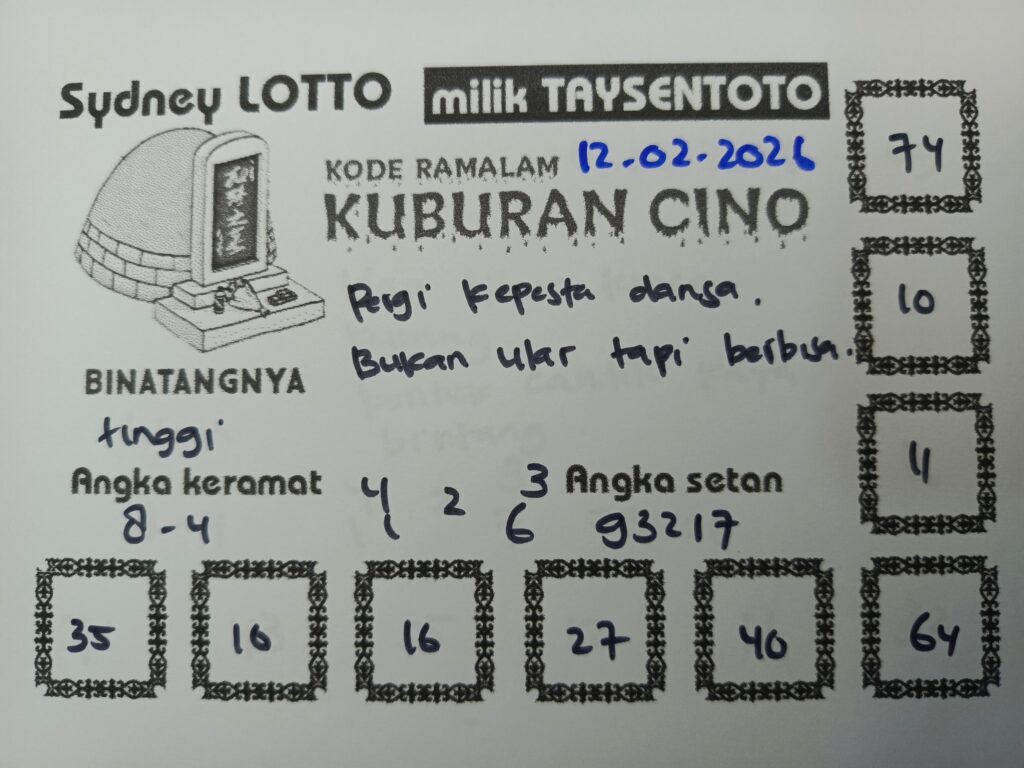 Syair Kuburan Cino Sydney Hari ini Kamis, 12 Februari 2026