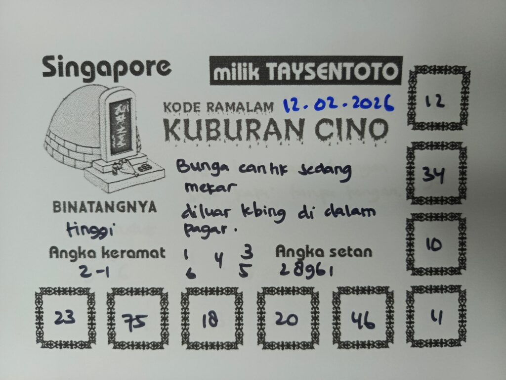 Syair Kuburan Cino SGP Hari ini Kamis, 12 Februari 2026