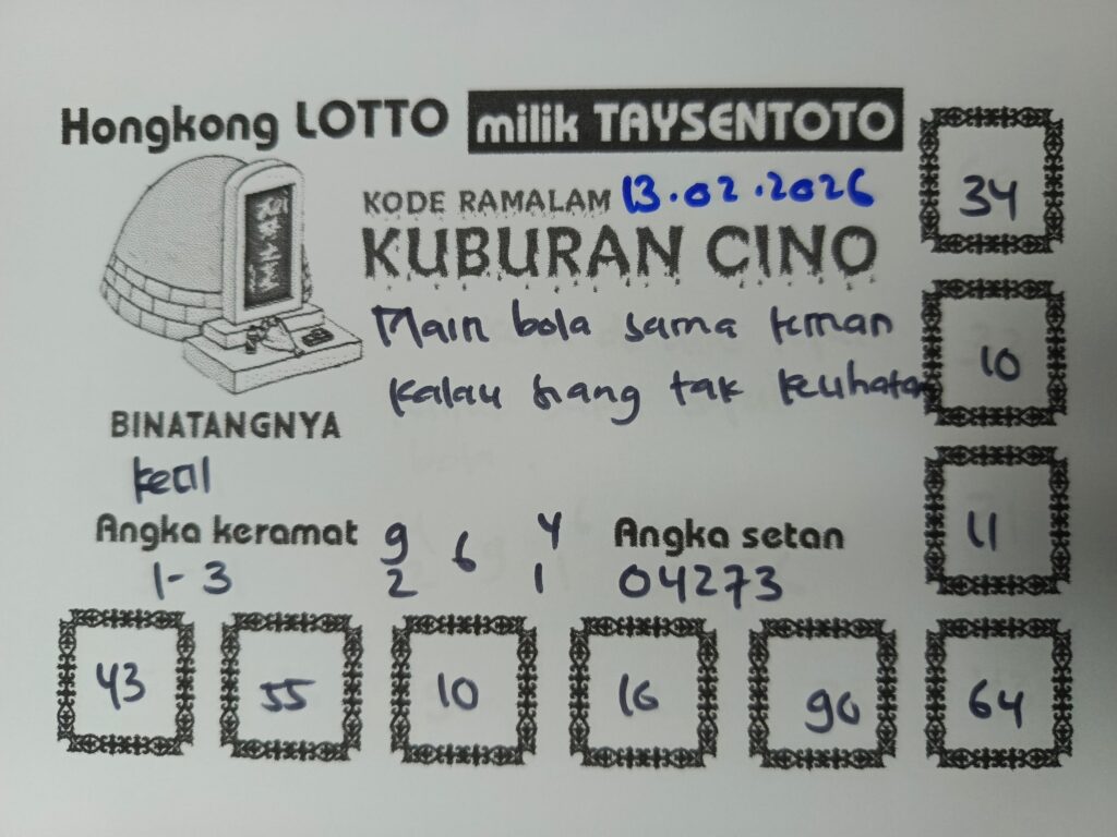 Syair Kuburan Cino HK Hari Jumat, 13 Februari 2026