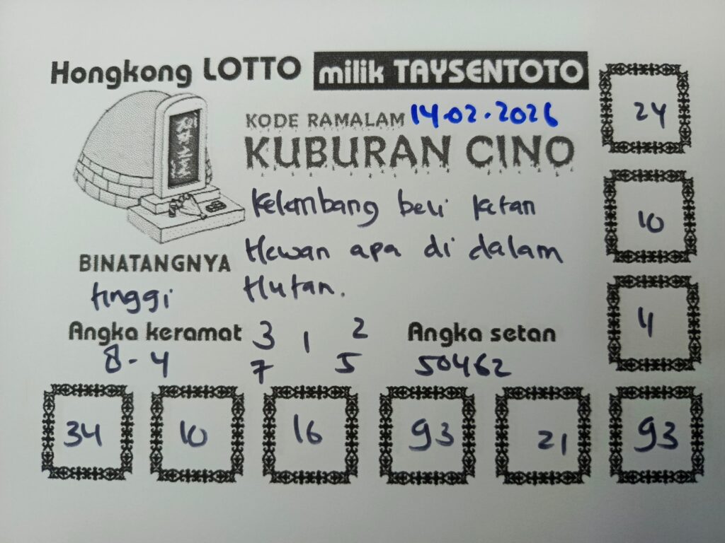 Syair Kuburan Cino HK Hari Sabtu, 14 Februari 2026