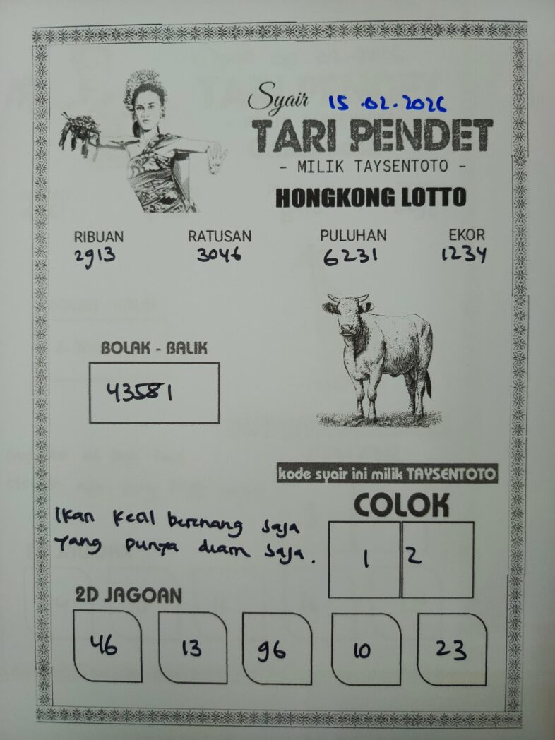 Syair Tari Pendet HK Hari Minggu, 15 Februari 2026