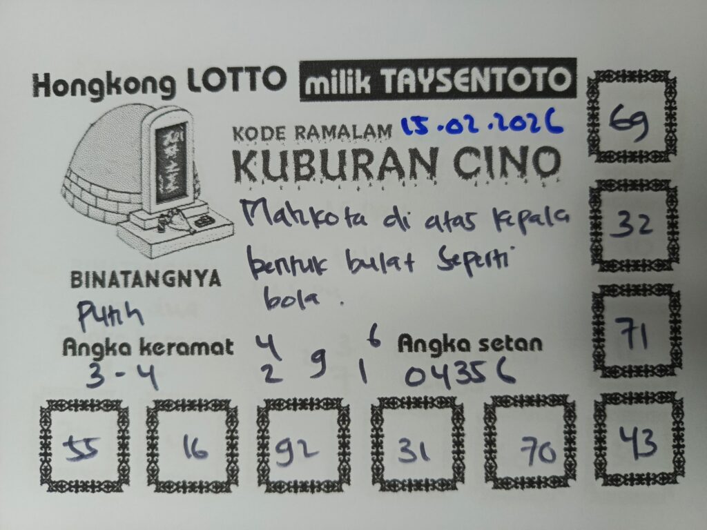 Syair Kuburan Cino HK Hari Minggu, 15 Februari 2026